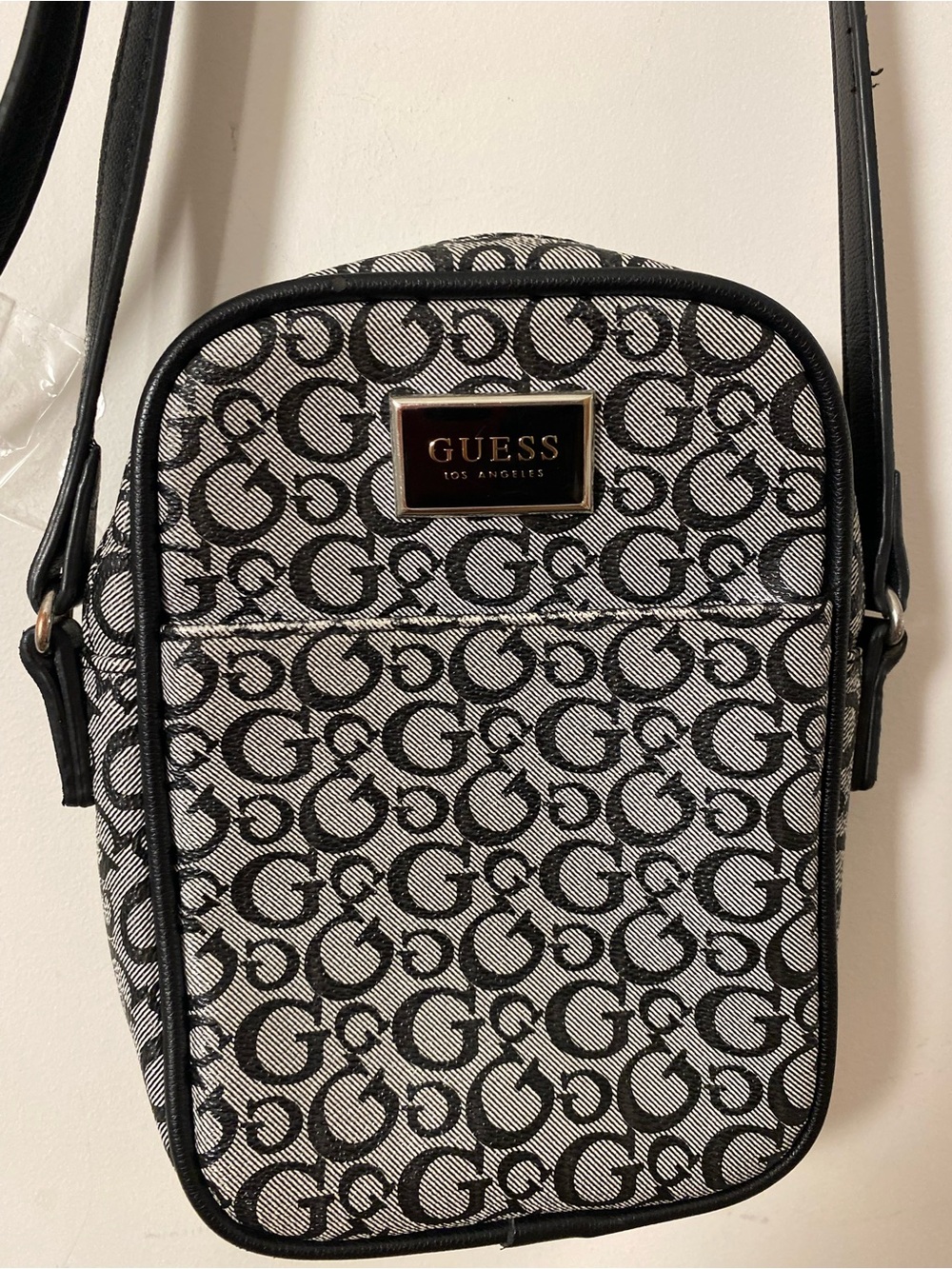 GUESS Black and White Logo Crossbody Bag